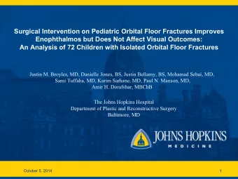 Surgical Intervention on Pediatric Orbital Floor Fractures Improves  Enophthalmos but Does Not