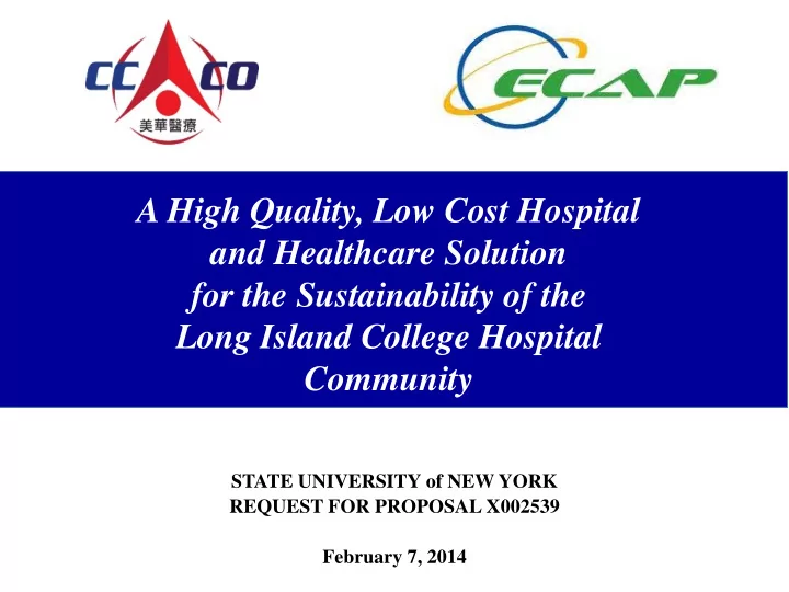 a high quality low cost hospital and healthcare solution