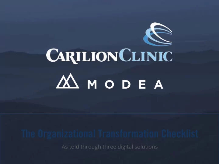the organizational transformation checklist