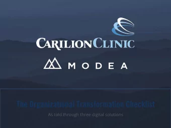 The Organizational Transformation Checklist  As told through three digital solutions  Agenda  1  2