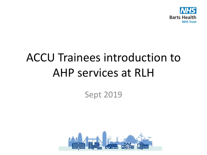 ahp services at rlh