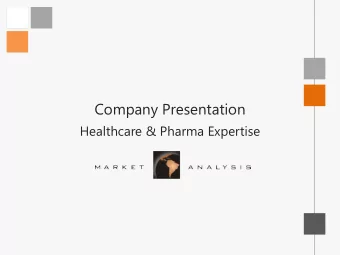 Company Presentation  Healthcare &amp; Pharma Expertise  Areas of Expertise  PROJECT PORTFOLIO 2015