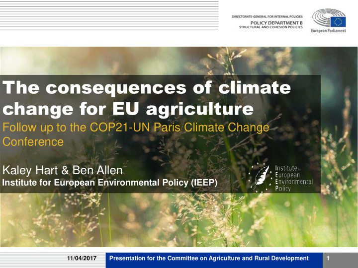 the consequences of climate change for eu agriculture