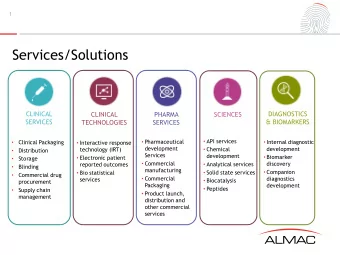 Services/Solutions  CLINICAL  DIAGNOSTICS  CLINICAL  PHARMA  SCIENCES  SERVICES  &amp; BIOMARKERS