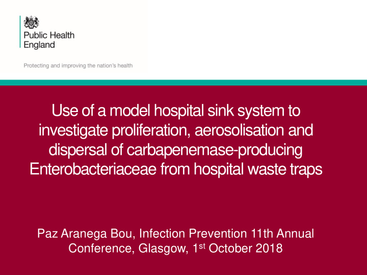enterobacteriaceae from hospital waste traps