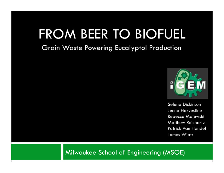from beer to biofuel