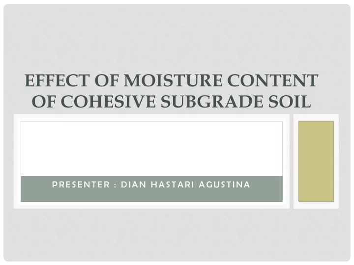 of cohesive subgrade soil