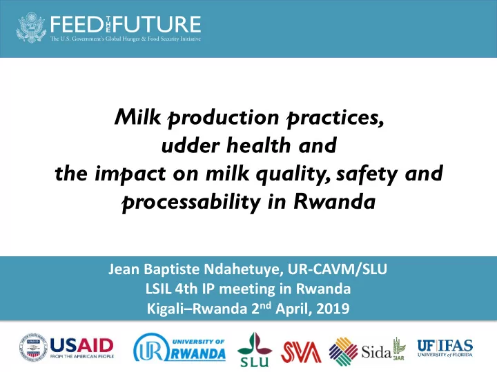 the impact on milk quality safety and