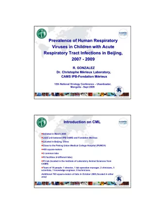 Prevalence of Human Respiratory  Prevalence of Human Respiratory  Viruses in Children with Acute