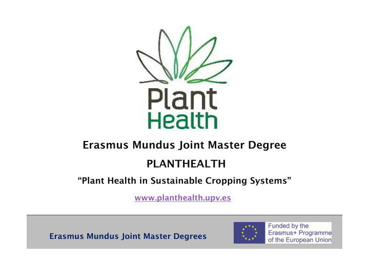 erasmus mundus joint master degree planthealth