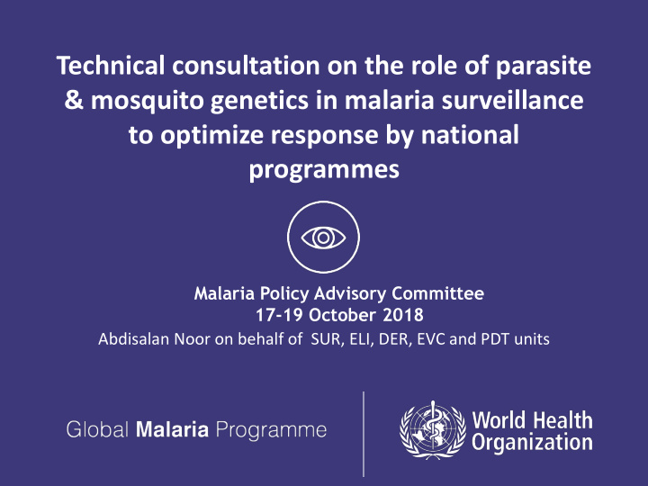 amp mosquito genetics in malaria surveillance