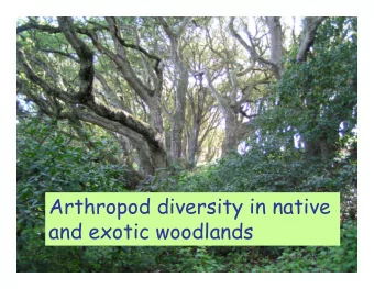 Arthropod diversity in native  and exotic woodlands  What is an arthropod?   Chitinous