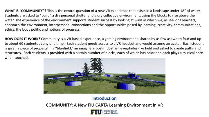 community a new fiu carta learning environment in vr