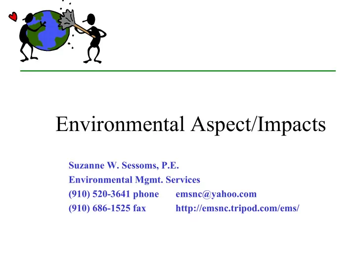 environmental aspect impacts