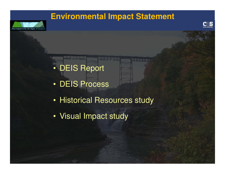 environmental impact statement deis report deis process