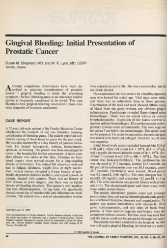 A  lthough coagulation disturbances h av e b een  d e  w ho enjoyed an  active life. H e  w as a
