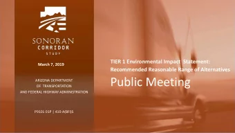 Public Meeting  ARIZONA DEPARTMENT  OF  TRANSPORTATION  AND FEDERAL HIGHWAY ADMINISTRATION  P9101
