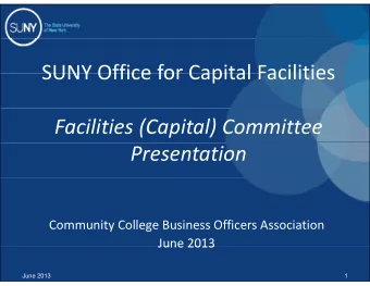 SUNY Office for Capital Facilities SUNY Office for Capital Facilities Facilities (Capital)