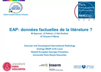 EAP: donnes factuelles de la litrature ?  M Sapoval,, O Pellerin, C Del Giudice  N Thiounn P