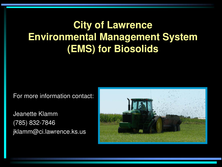 city of lawrence environmental management system ems for