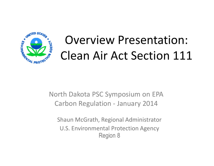 overview presentation clean air act section 111