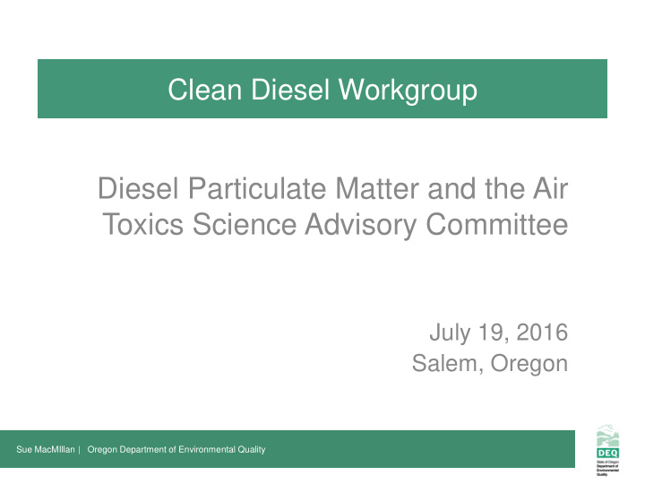 toxics science advisory committee