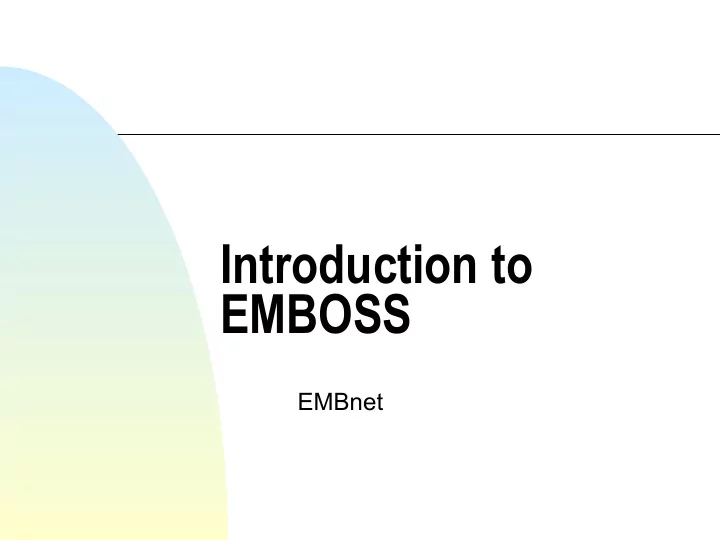 introduction to emboss