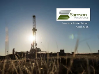 April 2018  Disclaimer  Forward-Looking Statements and Risk Factors This presentation contains