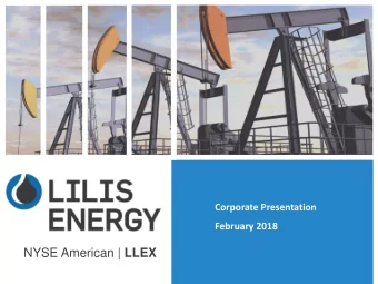 NYSE American | LLEX  Disclaimer This presentation contains forward-looking statements. The use of