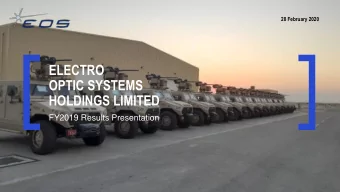 HOLDINGS LIMITED  FY2019 Results Presentation  Important Notice and Disclaimer  CONTENT OF