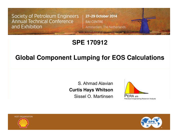 spe 170912 global component lumping for eos calculations