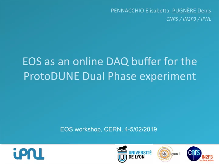 eos as an online daq bufee foe the peotodune dual phase
