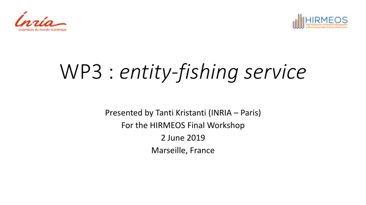 wp3 entity fishing service