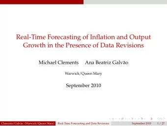 Real-Time Forecasting of Inflation and Output  Growth in the Presence of Data Revisions  Michael