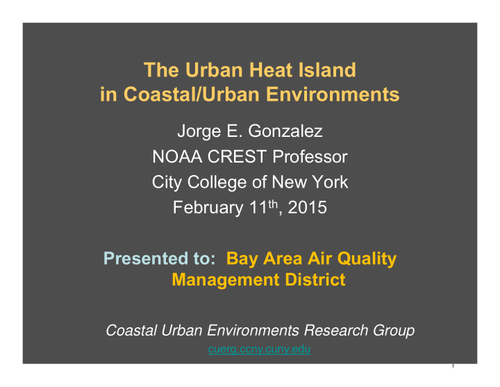 the urban heat island in coastal urban environments