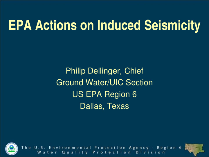 epa actions on induced seismicity