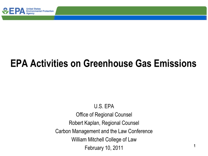 epa activities on greenhouse gas emissions