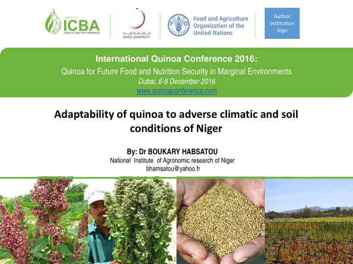 adaptability of quinoa to adverse climatic and soil