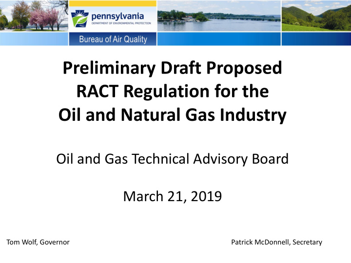 preliminary draft proposed ract regulation for the oil