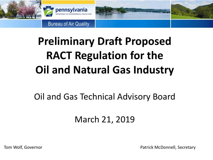 preliminary draft proposed ract regulation for the oil