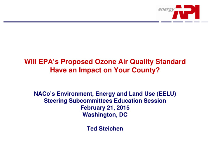 will epa s proposed ozone air quality standard have an