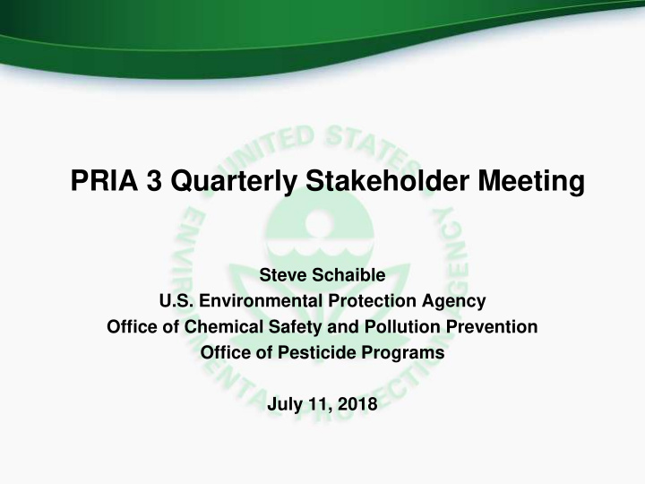 pria 3 quarterly stakeholder meeting