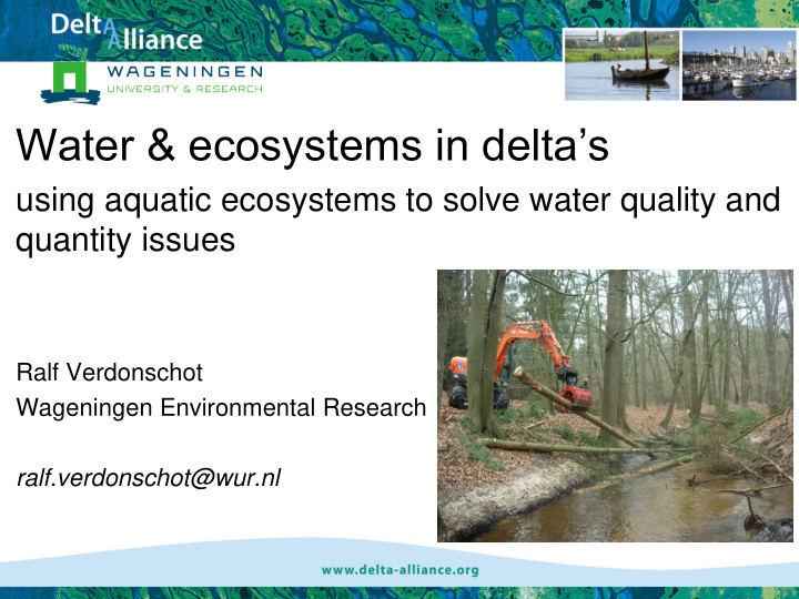 water amp ecosystems in delta s