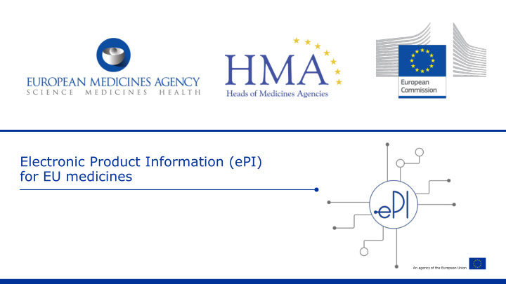 electronic product information epi for eu medicines
