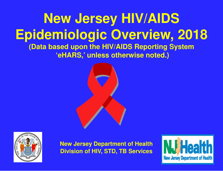 new jersey hiv aids epidemiologic overview 2018