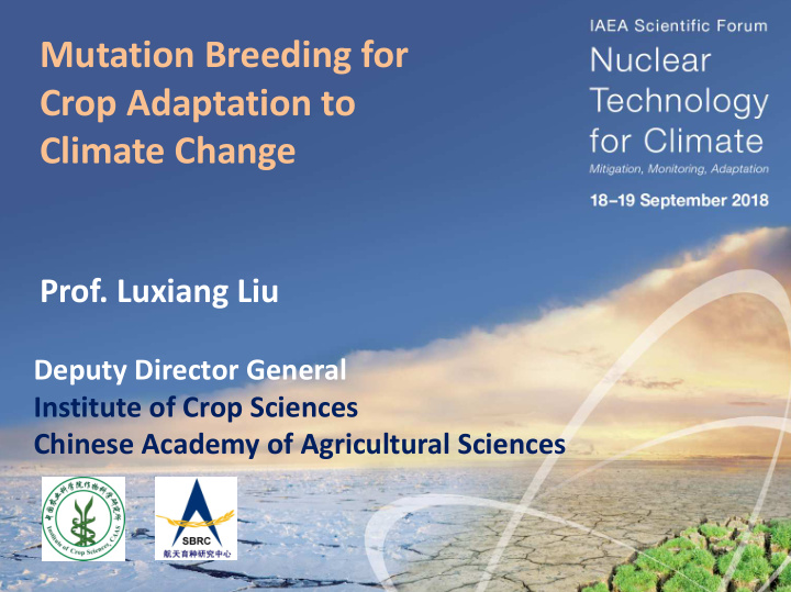 mutation breeding for crop adaptation to climate change