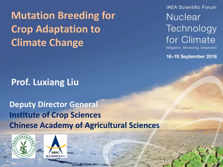 mutation breeding for crop adaptation to climate change