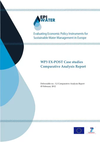 WP3 EX-POST Case studies  Comparative Analysis Report  Deliverable no.: 3.2 Comparative Analysis