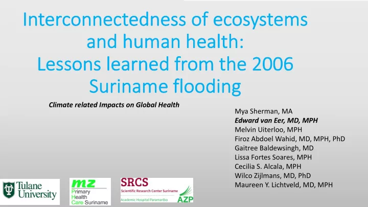in inter erconnect ected ednes ess o of ec ecosystem ems