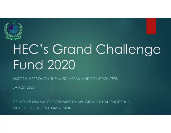 hec s grand challenge fund 2020